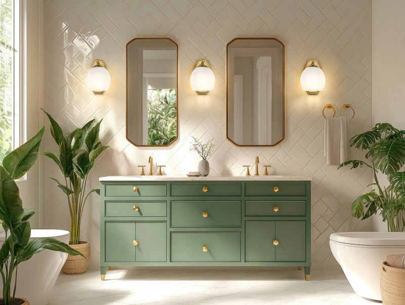 Colette 1 Light 6" Wall Sconce in Modern Gold in a room setting