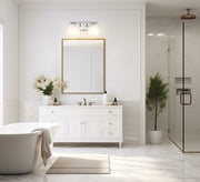 Colette 2 Light 16" Vanity in Brushed Nickel in a room setting