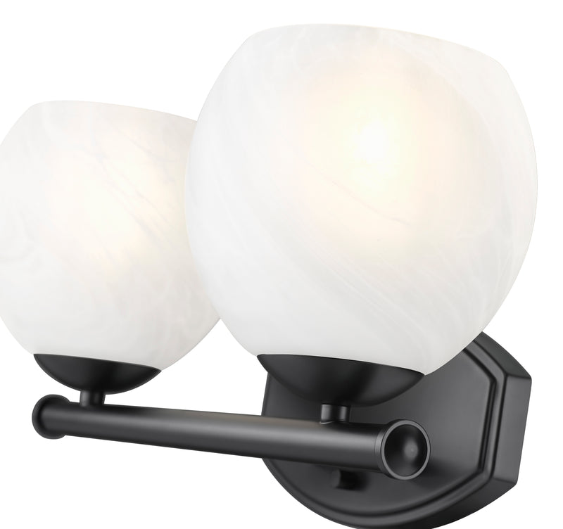 Colette 2 Light 16" Vanity in Matte Black