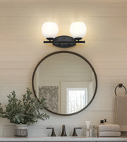 Colette 2 Light 16" Vanity in Matte Black in a room setting