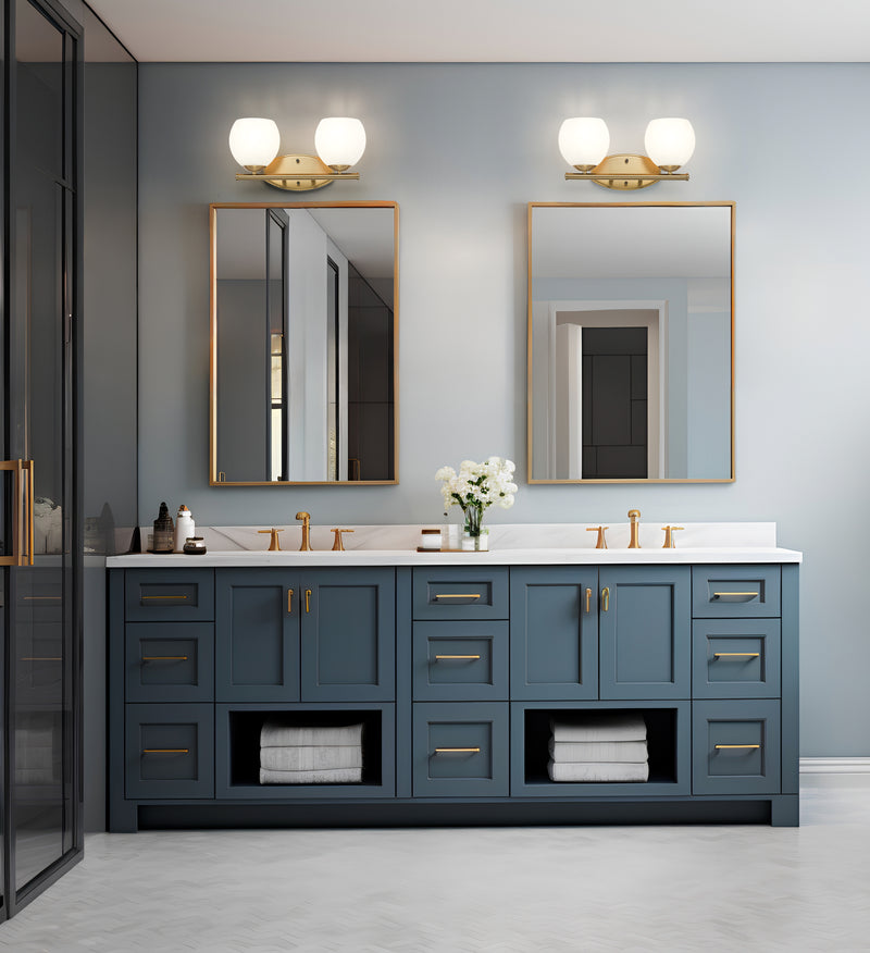 Colette 2 Light 16" Vanity in Modern Gold in a room setting