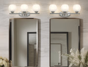 Colette 3 Light 24" Vanity in Brushed Nickel in a room setting