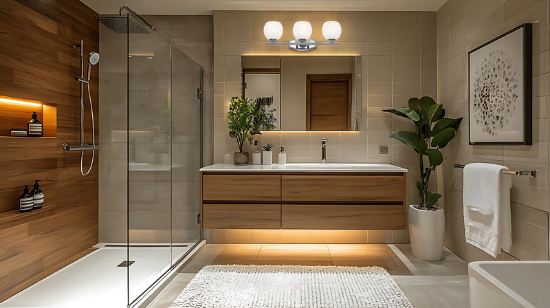 Colette 3 Light 24" Vanity in Chrome in a room setting