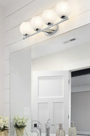 Colette 4 Light 32" Vanity in Chrome in a room setting