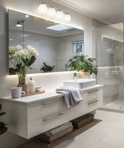 Colette 4 Light 32" Vanity in Chrome in a room setting