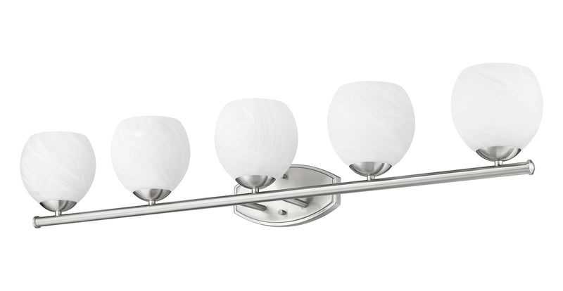 Colette 5 Light 42" Vanity in Brushed Nickel