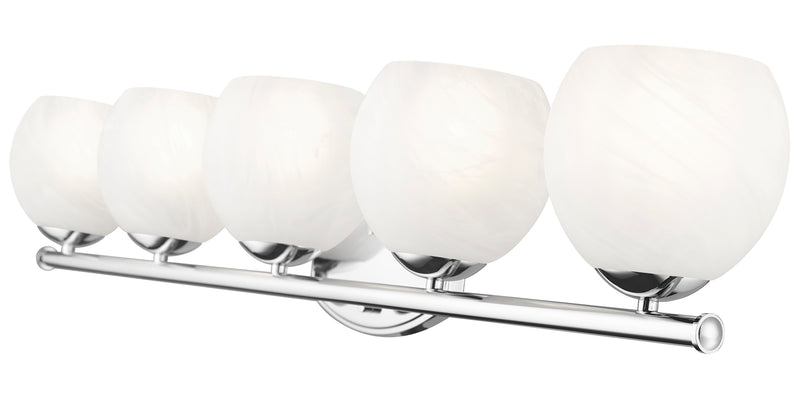Colette 5 Light 42" Vanity in Chrome