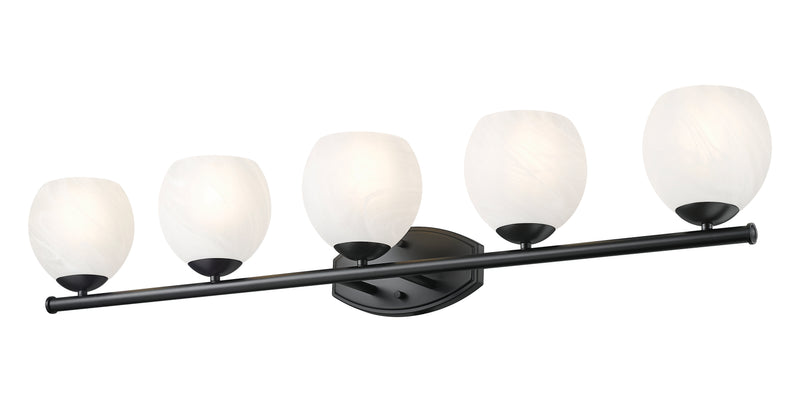 Colette 5 Light 42" Vanity in Matte Black