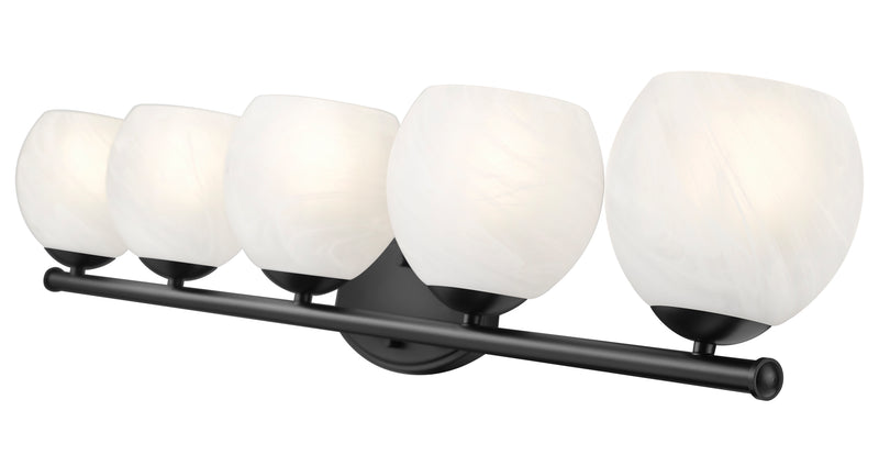 Colette 5 Light 42" Vanity in Matte Black
