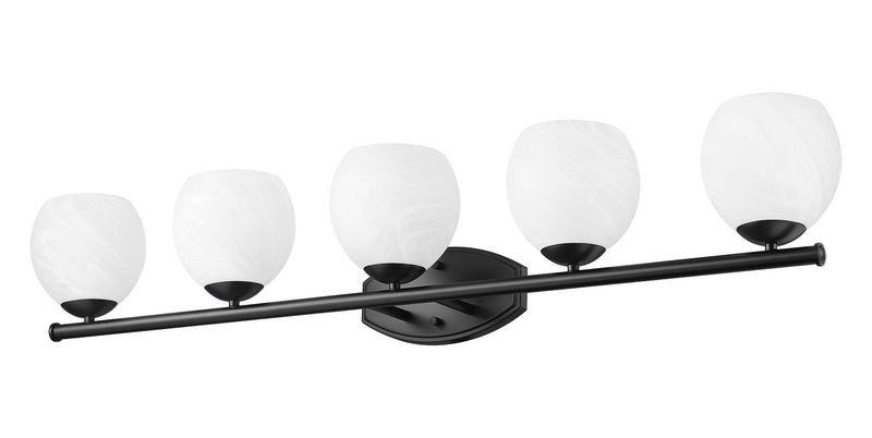 Colette 5 Light 42" Vanity in Matte Black