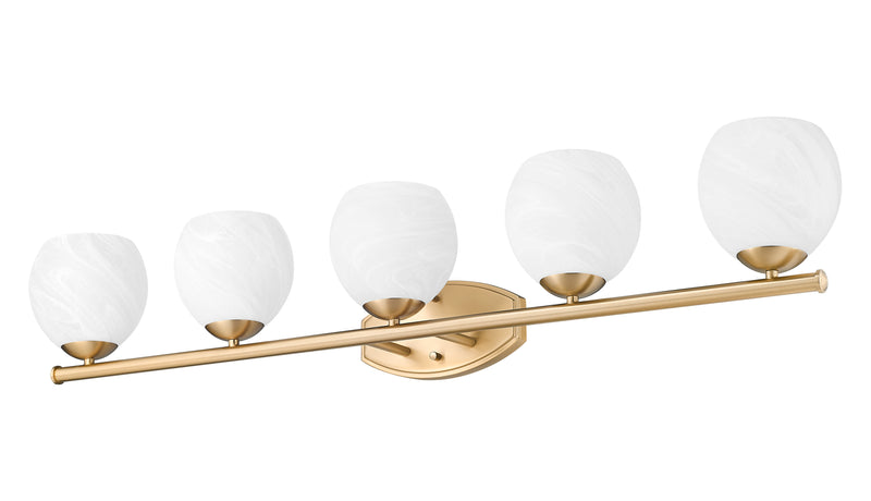 Colette 5 Light 42" Vanity in Modern Gold