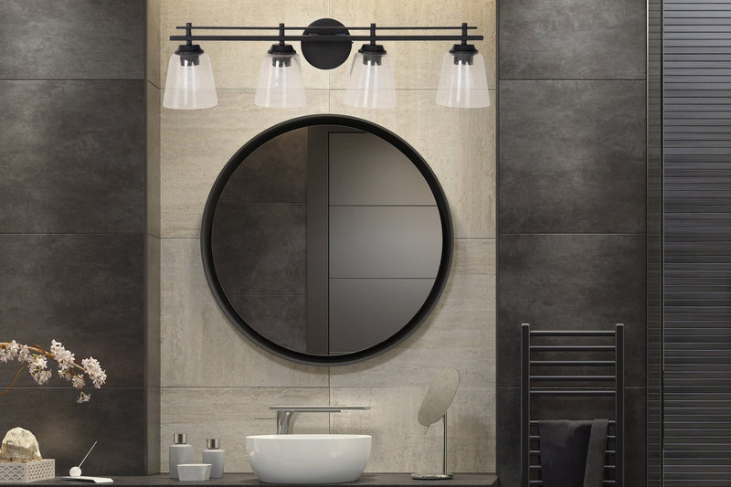 Drake 4 Light 31.5" Vanity in Flat Black