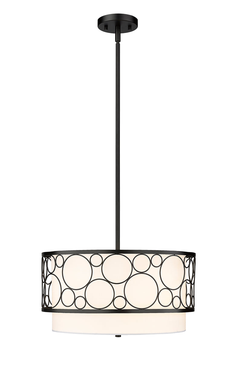 Kendall 3 Light 17" Pendant in Matte Black