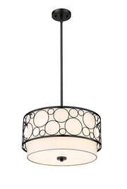 Kendall 3 Light 17" Pendant in Matte Black