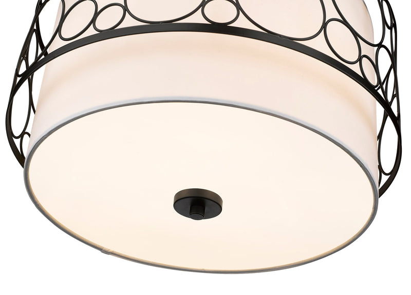 Kendall 3 Light 17" Pendant in Matte Black
