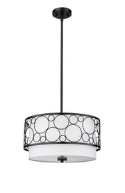Kendall 3 Light 17" Pendant in Matte Black