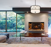 Kendall 3 Light 17" Pendant in Matte Black in a room setting