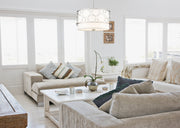 Kendall 4 Light 24" Pendant in Brushed Nickel in a room setting