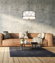 Kendall 4 Light 24" Pendant in Matte Black in a room setting