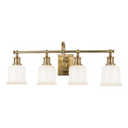 Keswick 4-Light Bath Vanity Light in Aged Brass