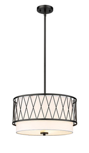 Dalton 3 Light 17" Pendant in Matte Black