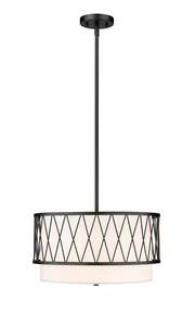 Dalton 3 Light 17" Pendant in Matte Black