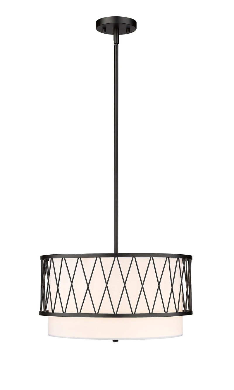 Dalton 3 Light 17" Pendant in Matte Black