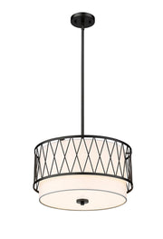 Dalton 3 Light 17" Pendant in Matte Black