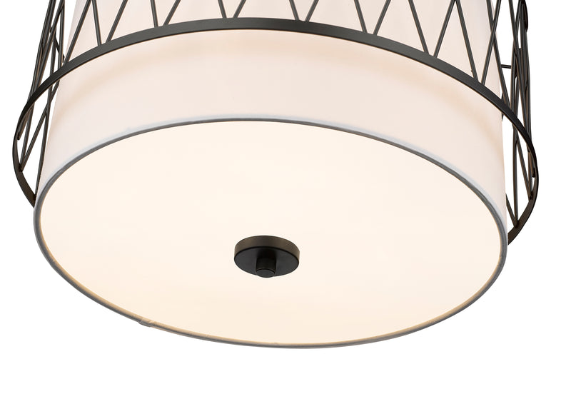 Dalton 3 Light 17" Pendant in Matte Black