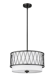 Dalton 3 Light 17" Pendant in Matte Black