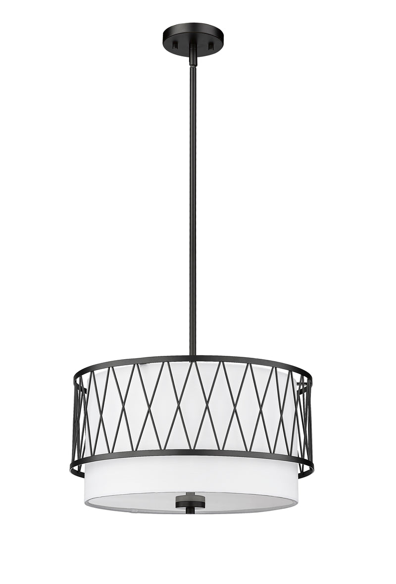 Dalton 3 Light 17" Pendant in Matte Black