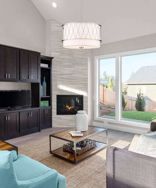 Dalton 4 Light 24" Pendant in Brushed Nickel in a room setting