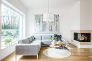 Dalton 4 Light 24" Pendant in Brushed Nickel in a room setting