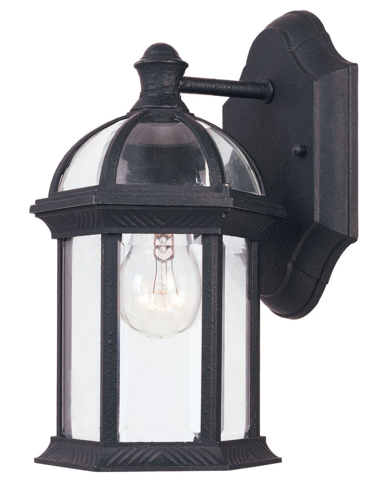 Kensington Small Outdoor Wall Lantern in Textured Black