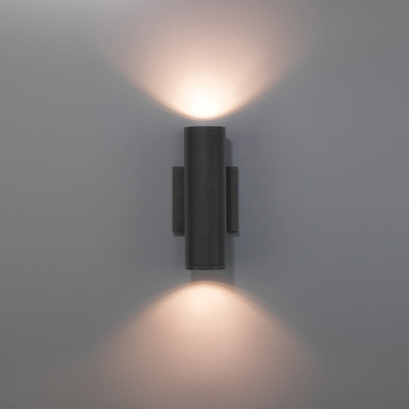 Sunset 10" 2-Light LED Outdoor Wall Washer in Black