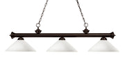 Riviera 3 Light Billiard, Glass Shades (A) in Bronze