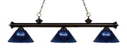 Riviera 3 Light Billiard, Acrylic Shades in Bronze