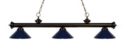 Riviera 3 Light Billiard, Metal Shades (M) in Bronze