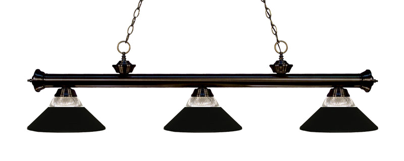 Riviera 3 Light Billiard, Glass Shades (RM) in Bronze