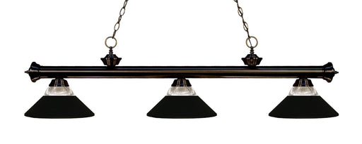 Riviera 3 Light Billiard, Glass Shades (RM) in Bronze
