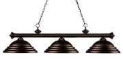 Riviera 3 Light Billiard, Metal Shades (ST) in Bronze