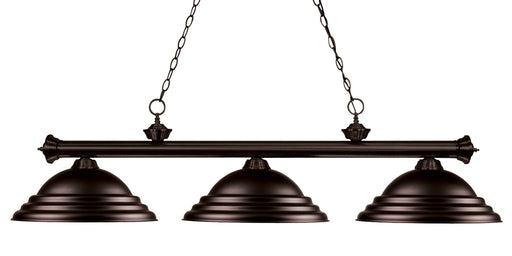 Riviera 3 Light Billiard, Metal Shades (ST) in Bronze