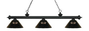 Riviera 3 Light Billiard, Acrylic Shades in Matte Black