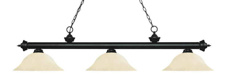 Riviera 3 Light 59" Billiard in Matte Black