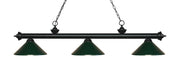 Riviera 3 Light Billiard, Metal Shades (M) in Matte Black
