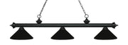 Riviera 3 Light Billiard, Metal Shades (M) in Matte Black