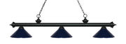 Riviera 3 Light Billiard, Metal Shades (M) in Matte Black