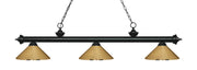 Riviera 3 Light Billiard, Metal Shades (M) in Matte Black