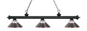 Riviera 3 Light Billiard, Glass Shades (RM) in Matte Black