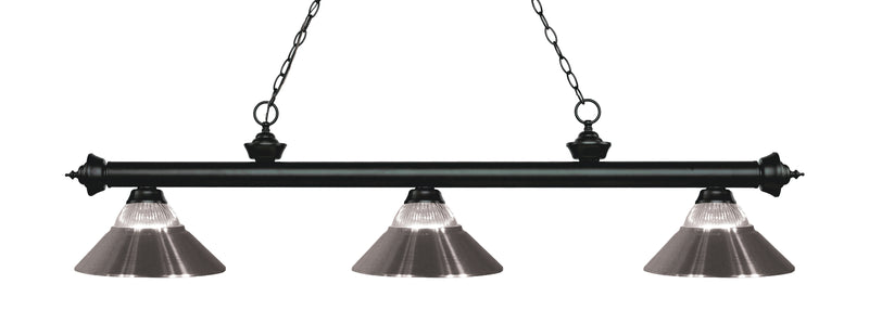 Riviera 3 Light Billiard, Glass Shades (RM) in Matte Black